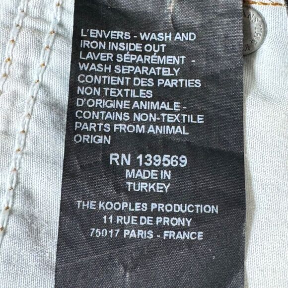 The Kooples Womens Distressed Bleached Denim Shorts Size 1 Grunge Butterfly - Picture 14 of 16